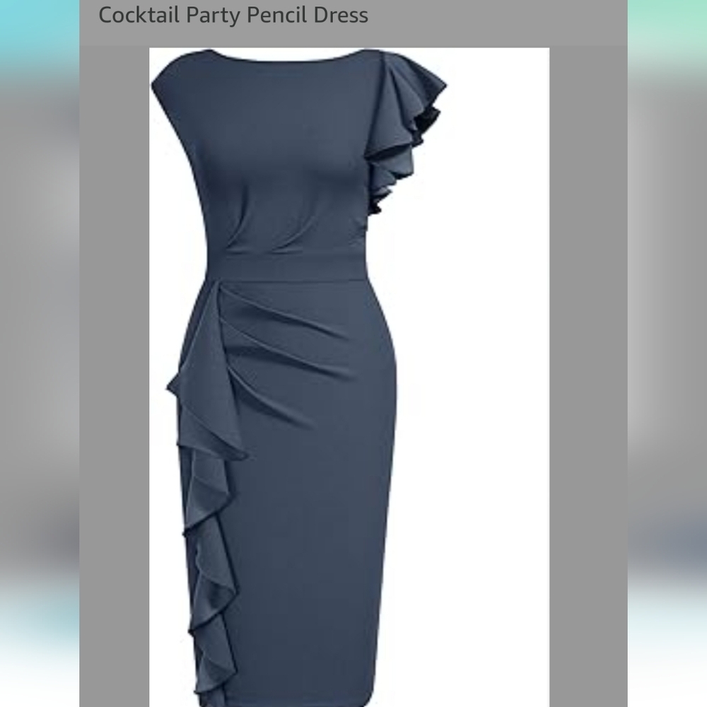 Cocktail pencil party dress. Women's light grey dress size 2xl